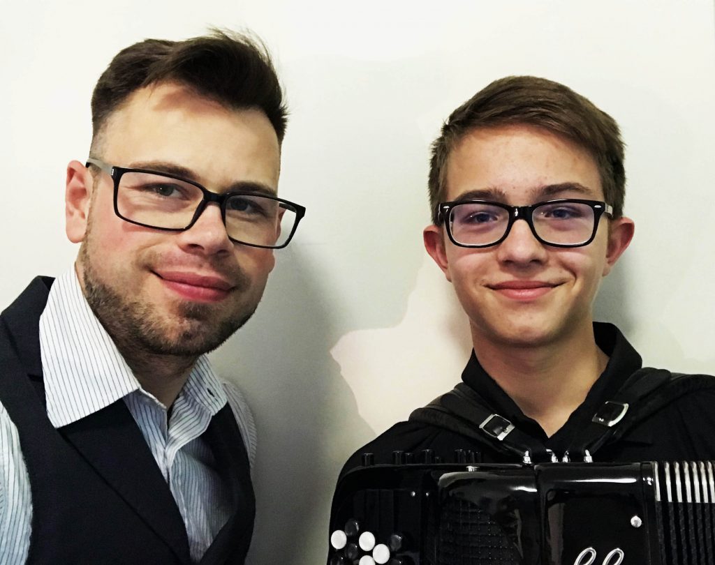 Markus Jung und Akkordeonist Jakob Böger